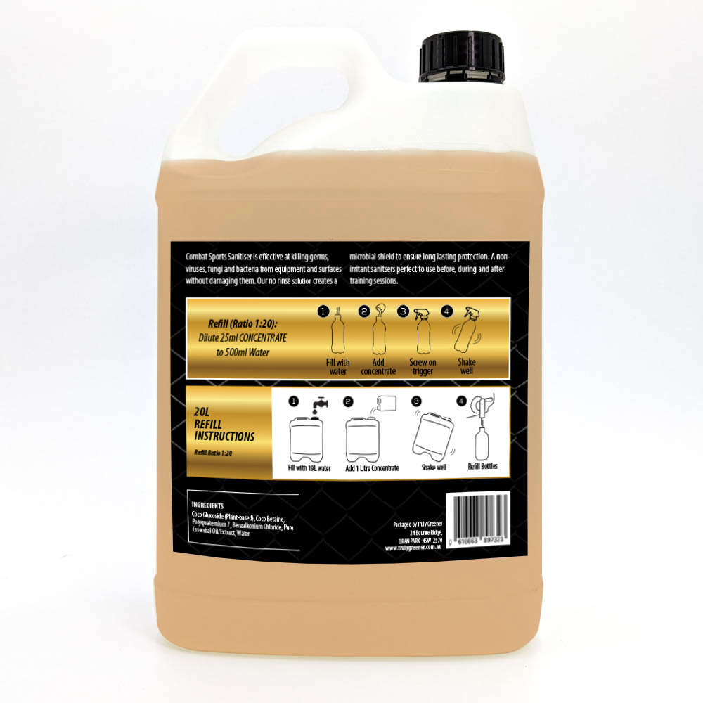 5 Litre  CONCENTRATE Combat Sports Sanitiser ($2.50 per Litre Ready2use)