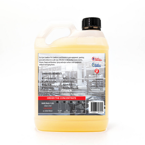 2.5 Litre  CONCENTRATE Eco Gym Sanitiser Pro ($3.00 per Litre Ready2use)